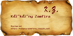 Kökény Zamfira névjegykártya